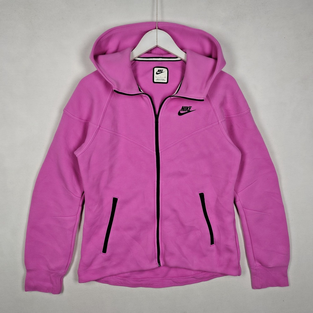 Nike Tech Fleece Full Zip Hoodie Pink Women Small 683798-616
